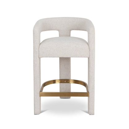 Bundeena | Modern Coastal Beige Fabric Dining Chairs With Arms | Beige