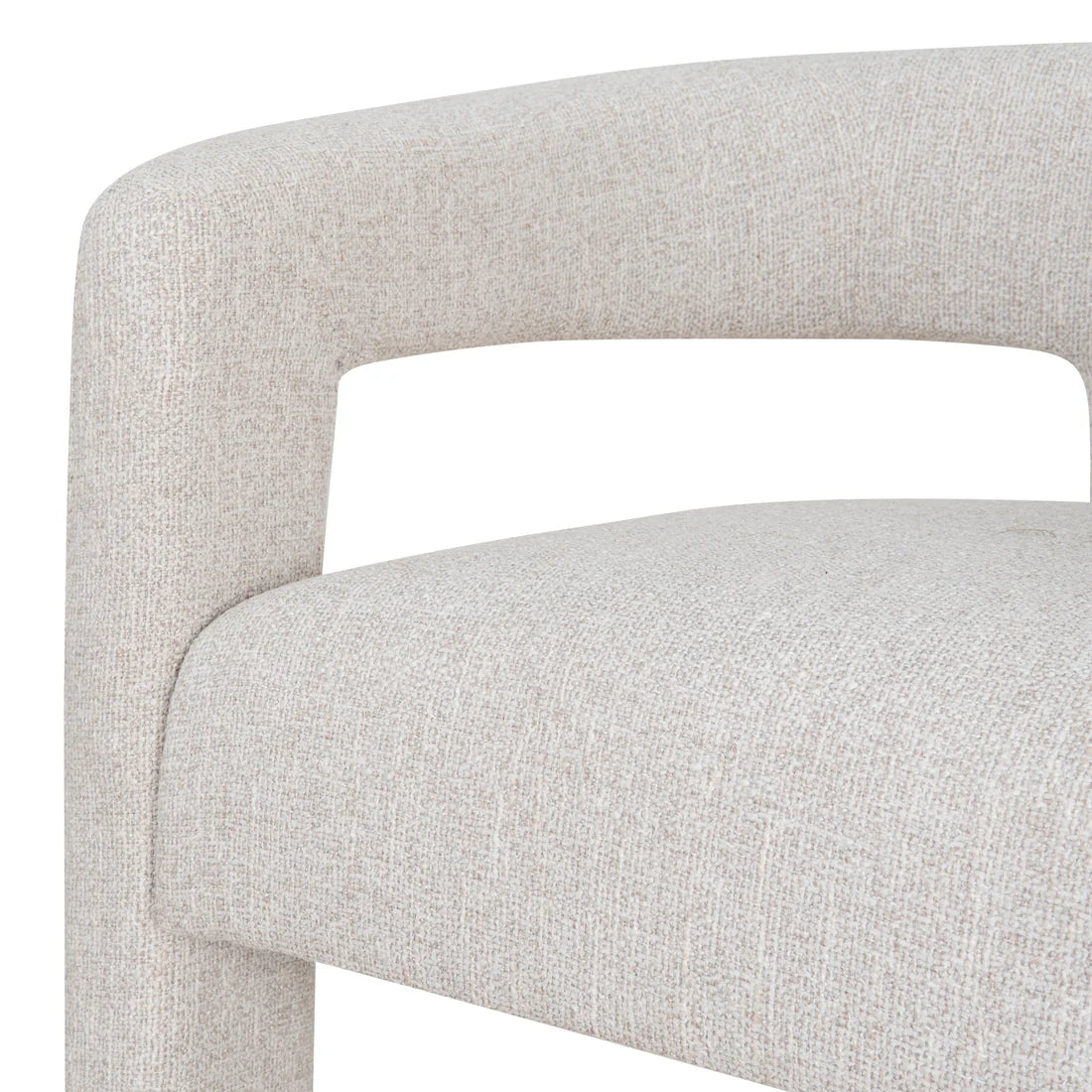 Bundeena | Modern Coastal Beige Fabric Dining Chairs With Arms | Beige