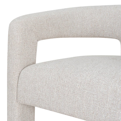 Bundeena | Modern Coastal Beige Fabric Dining Chairs With Arms | Beige