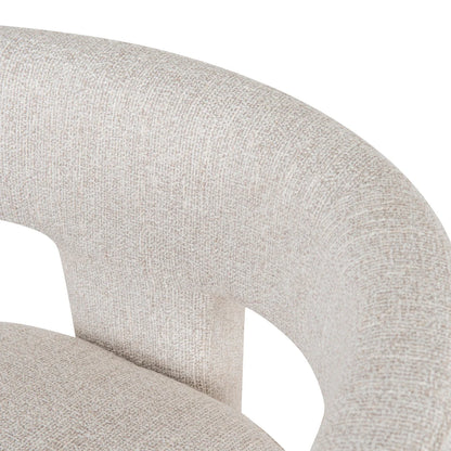 Bundeena | Modern Coastal Beige Fabric Dining Chairs With Arms | Beige