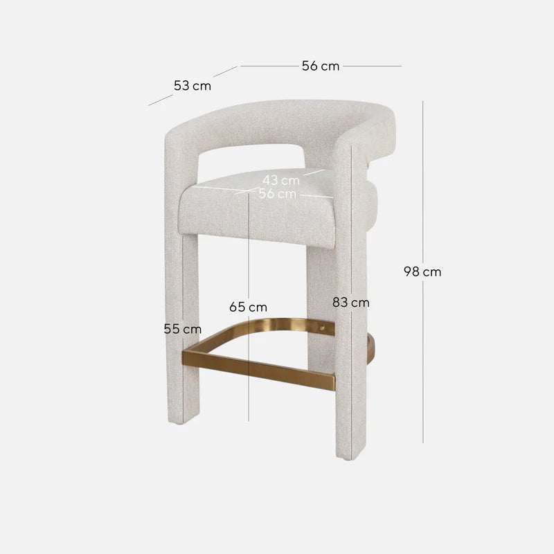 Bundeena | Modern Coastal Beige Fabric Dining Chairs With Arms | Beige