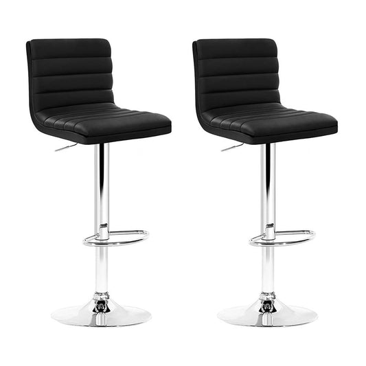 Byfield | Modern Swivel Black And White PU Leather Bar Stools | Set Of 2