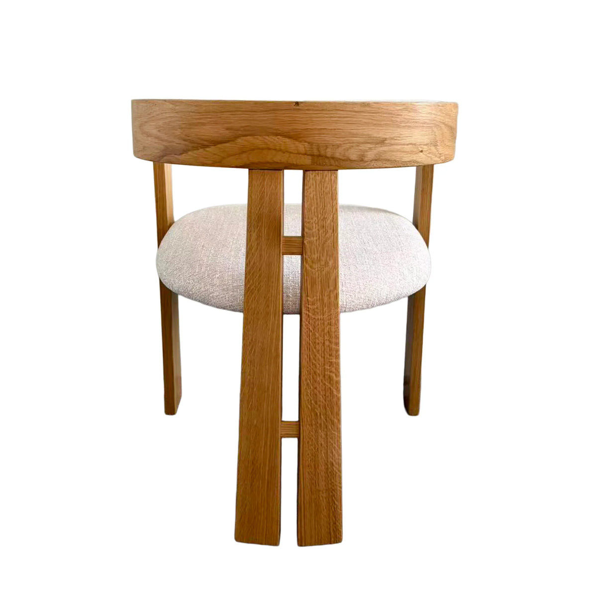 Callula | Coastal Beige Taupe Wooden Fabric Upholstered Dining Chairs With Arms | Set Of 2