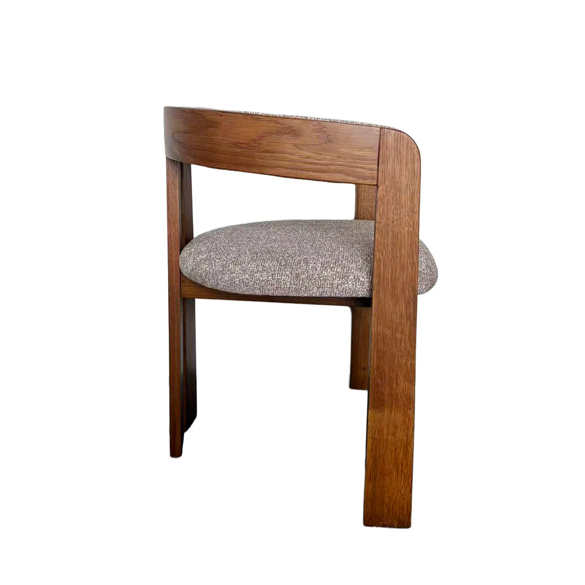 Callula | Coastal Beige Taupe Wooden Fabric Upholstered Dining Chairs With Arms | Set Of 2 | Taupe