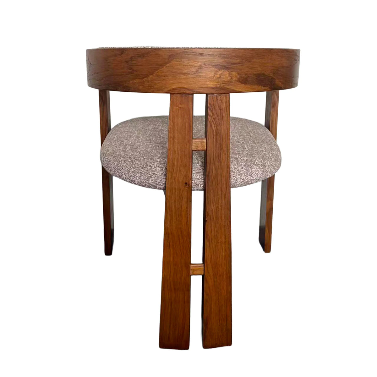 Callula | Coastal Beige Taupe Wooden Fabric Upholstered Dining Chairs With Arms | Set Of 2 | Taupe
