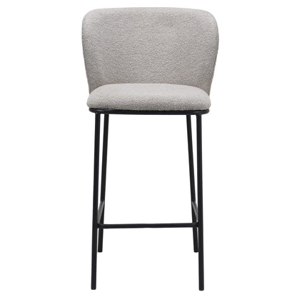 Canterbury | Latte White Fabric Modern Bar Stools | Set Of 2 | Latte