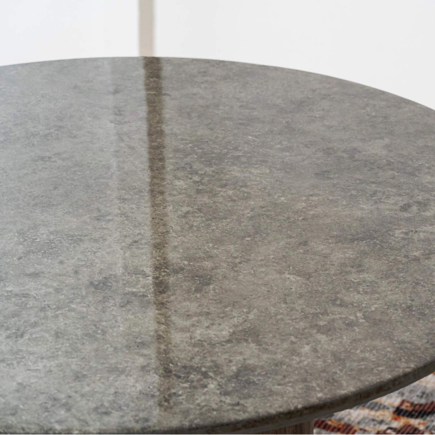 Carinya Grey Modern Marble Round Wooden Dining Table | Grey