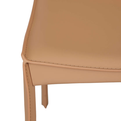 Carlo | Modern Recycled Leather Dining Chairs | Set Of 2 | Desert Sand