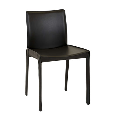 Carlo | Modern Recycled Leather Dining Chairs | Set Of 2 | Jet Black