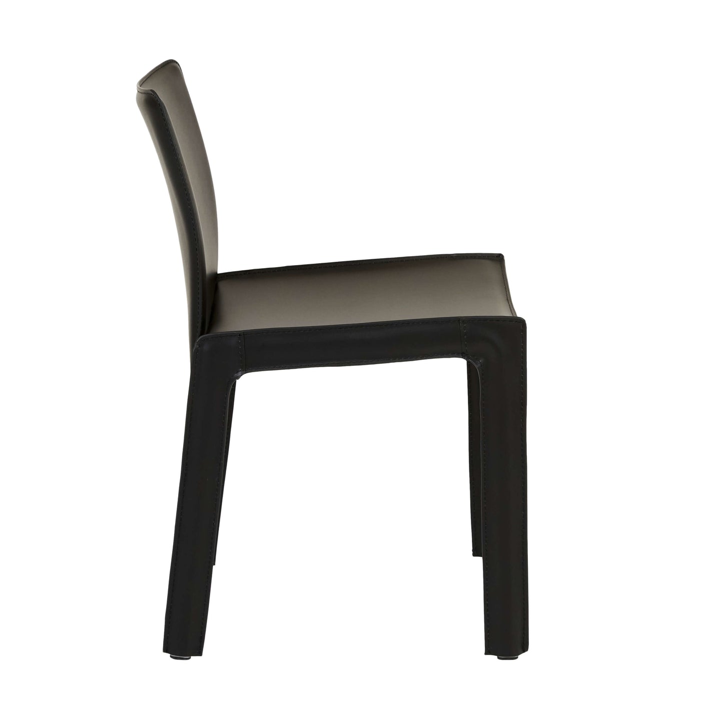 Carlo | Modern Recycled Leather Dining Chairs | Set Of 2 | Jet Black