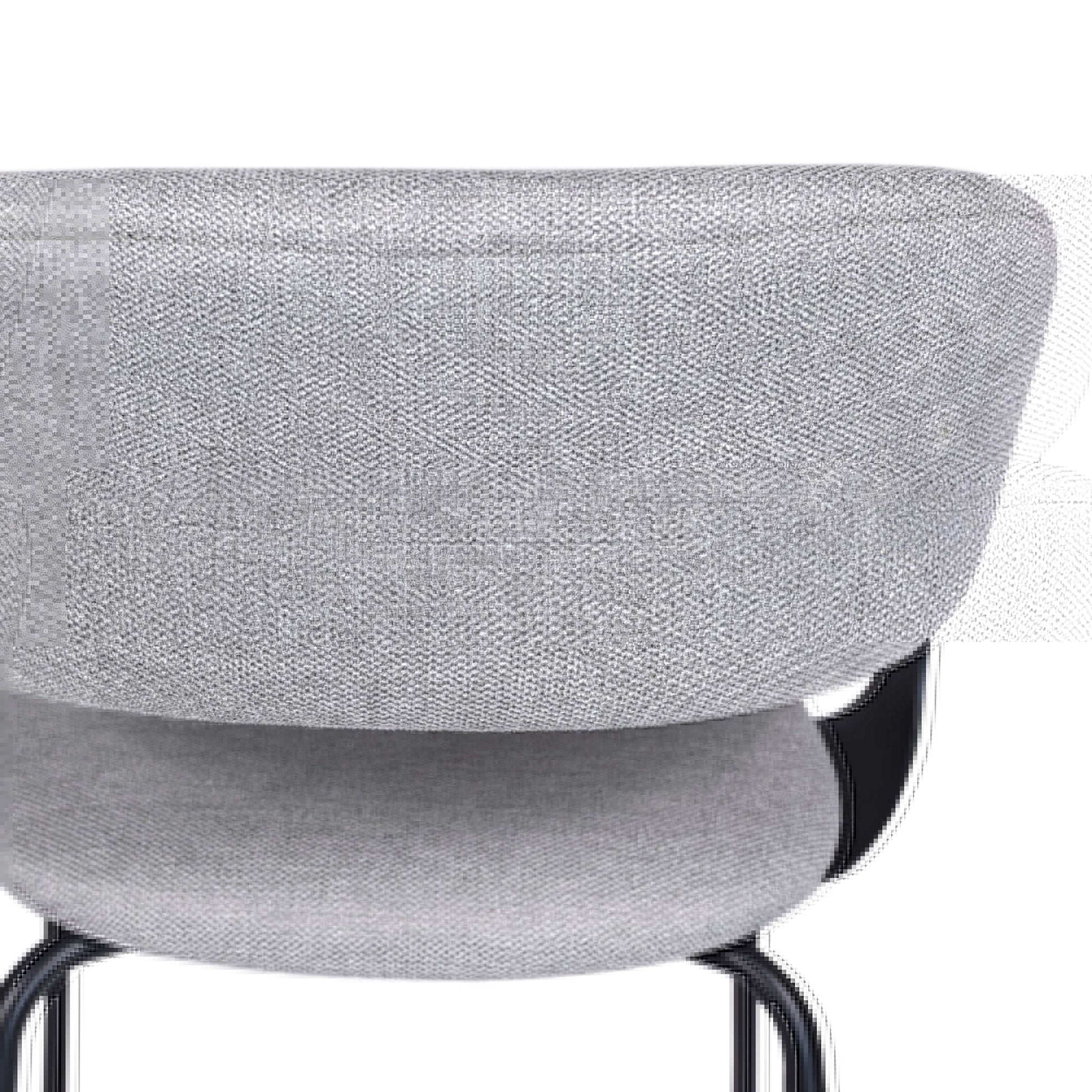 Carmelle Modern Scandinavian Chenille Fabric Dining Chairs With Arms | Grey
