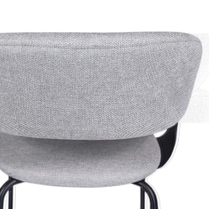 Carmelle Modern Scandinavian Chenille Fabric Dining Chairs With Arms | Grey