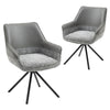 Carnarvon | Modern Leather Fabric Swivel Dining Chair With Arms | Set Of 2