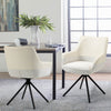 Carnarvon | Modern Leather Fabric Swivel Dining Chair With Arms | Set Of 2