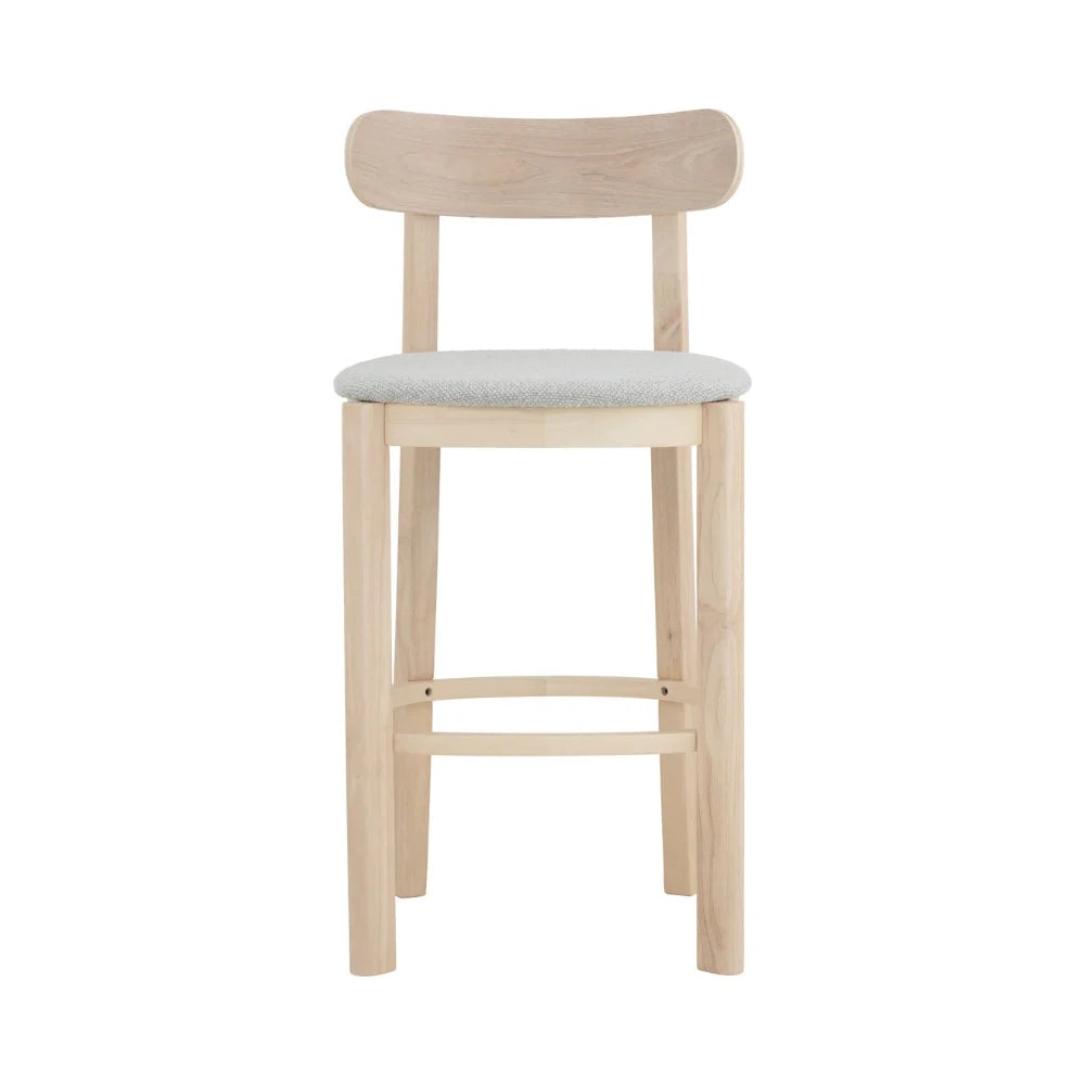 Carnarvon | Modern Coastal Fabric Bar Stools | Set Of 2 | Light Grey