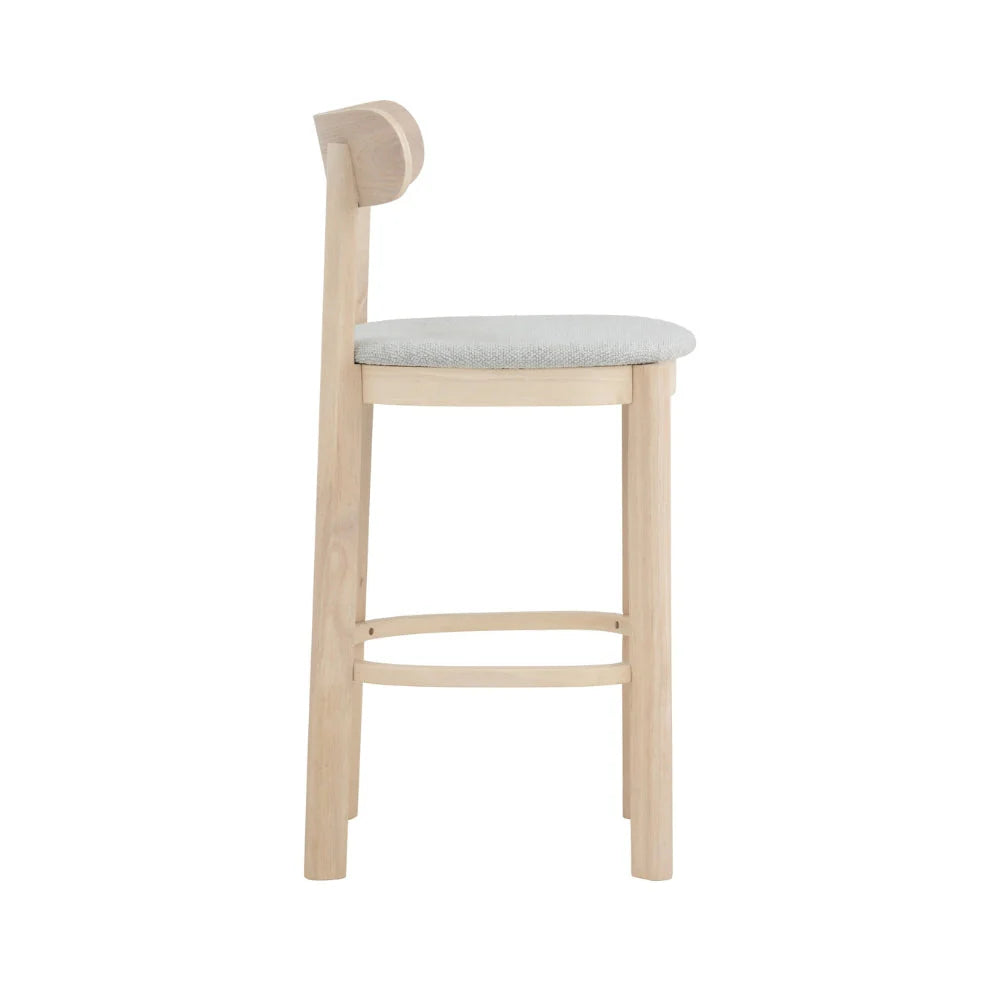 Carnarvon | Modern Coastal Fabric Bar Stools | Set Of 2 | Light Grey