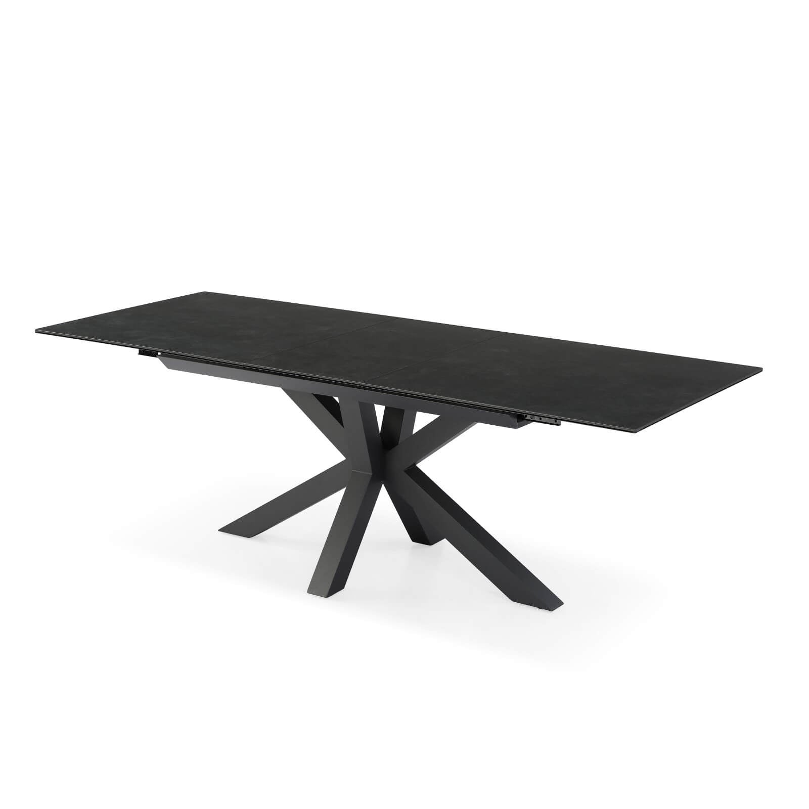 Caspian | Black Ceramic Rectangular 8 Person 2.2m Extension Dining Table | Blizzard