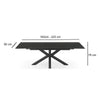 Caspian | Black Ceramic Rectangular 8 Person 2.2m Extension Dining Table