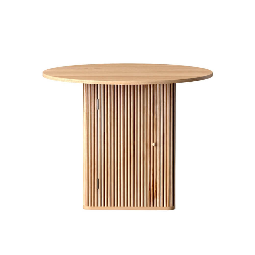 Chadwick | Coastal Natural Wooden Rattan 4 Seater Round Dining Table | Natural
