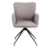 Charlton | Light Grey Upholstered Metal Modern Dining Chair With Arms