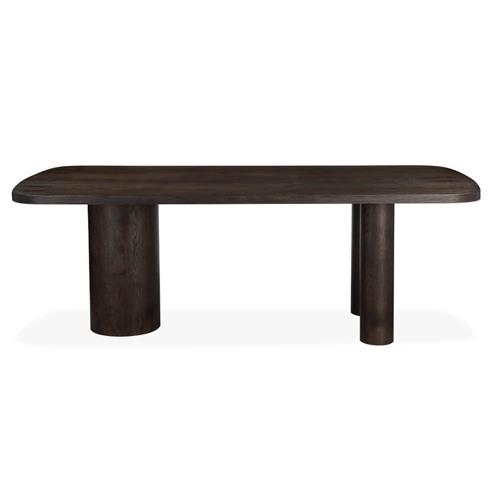 Chevron | Contemporary Coffee Dark Wooden 2.2m Dining Table | Coffee