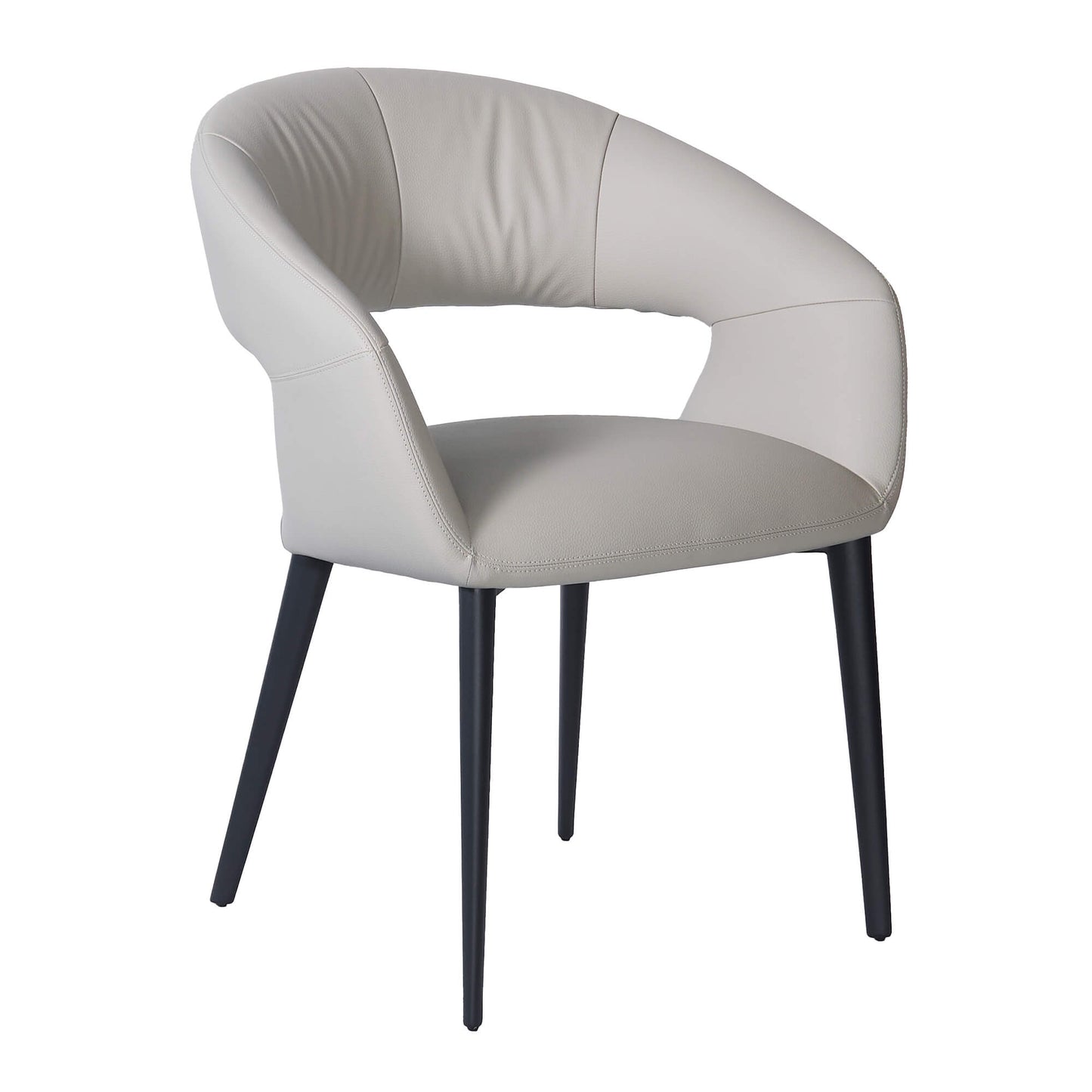 Cobberas | Modern Metal Charcoal Beige PU Leather Dining Chairs with Arms | Beige