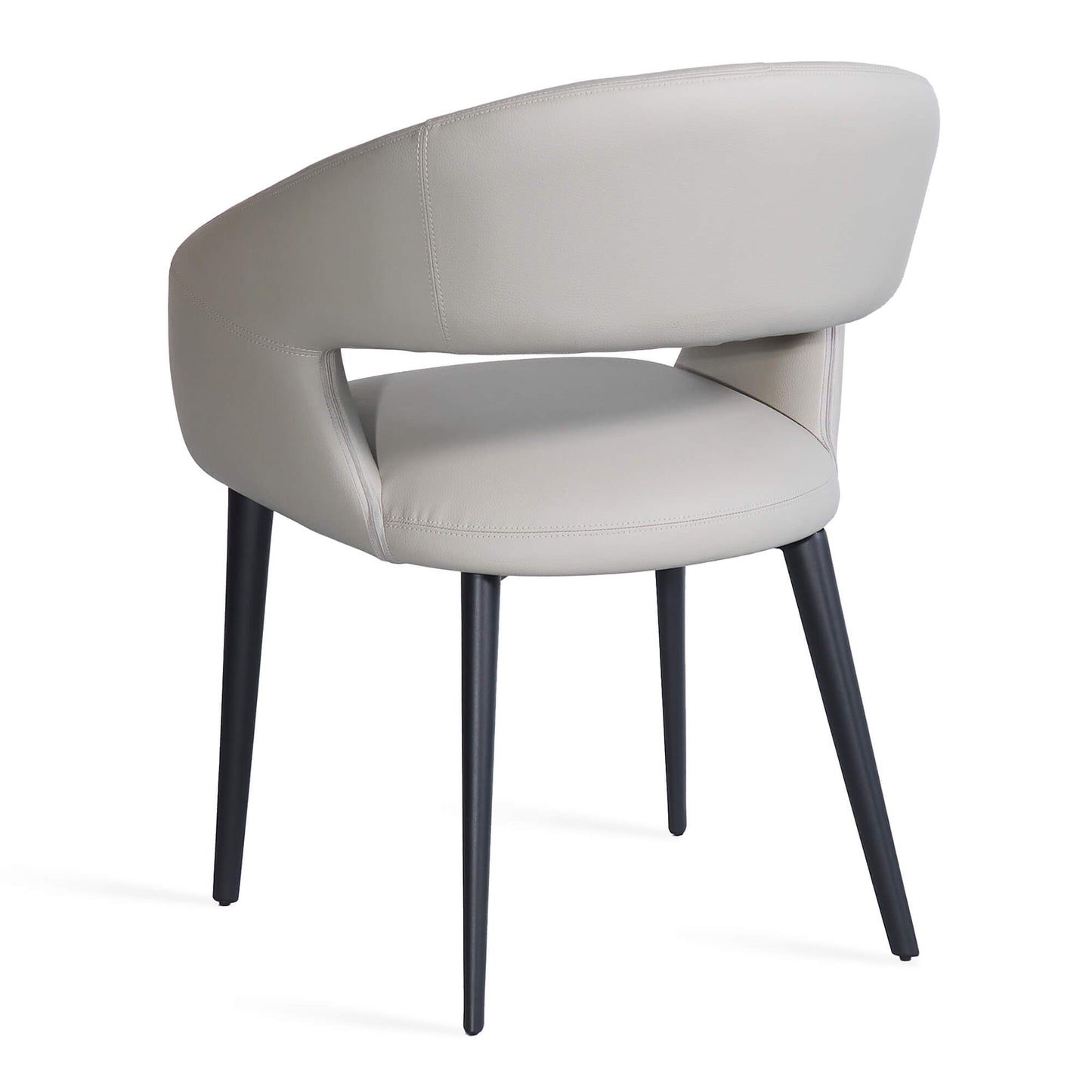 Cobberas | Modern Metal Charcoal Beige PU Leather Dining Chairs with Arms | Beige