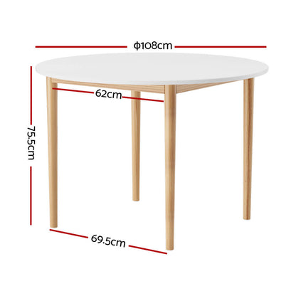 Cobberas | Modern White 4 Seater Wooden Dining Table | White