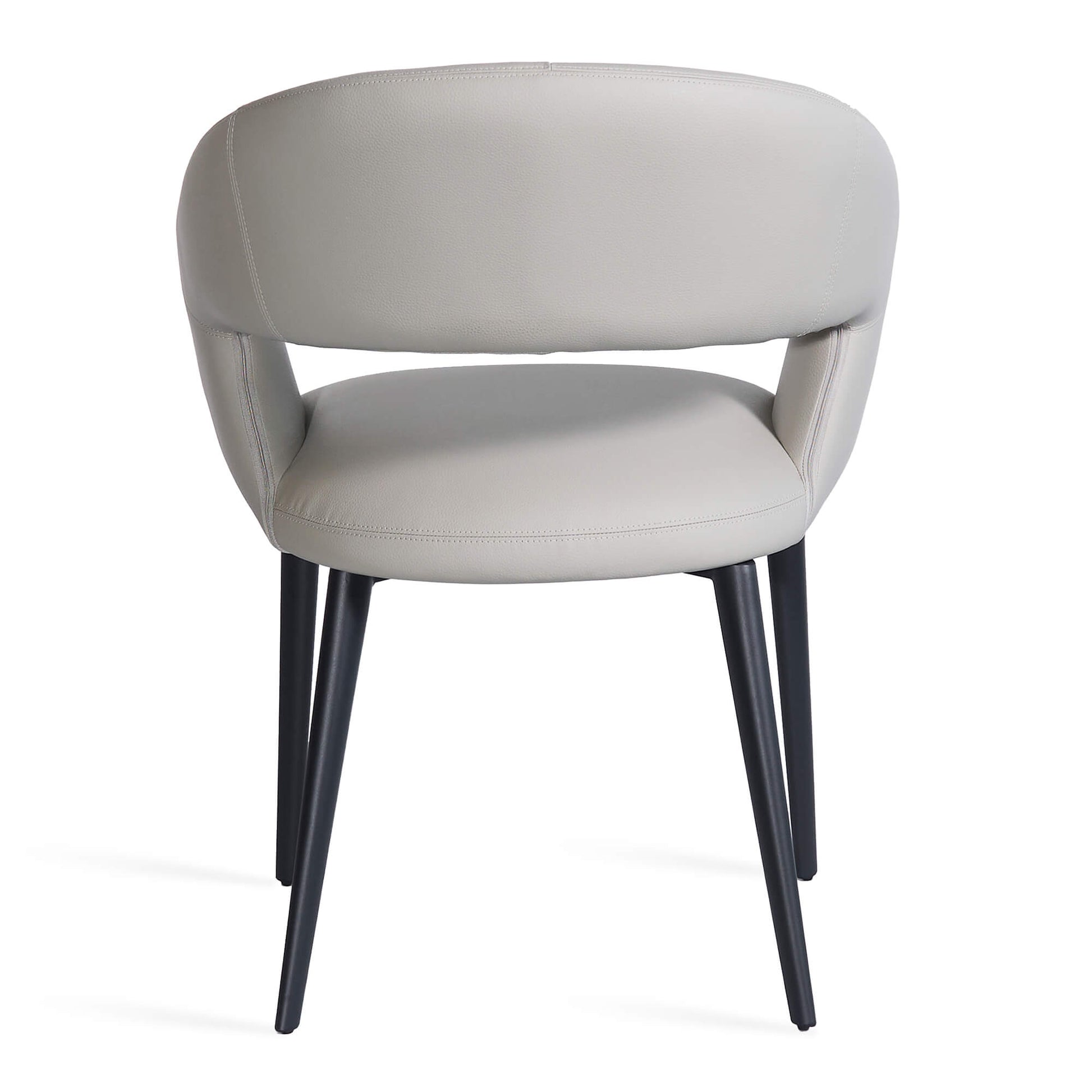 Cobberas | Modern Metal Charcoal Beige PU Leather Dining Chairs with Arms | Beige
