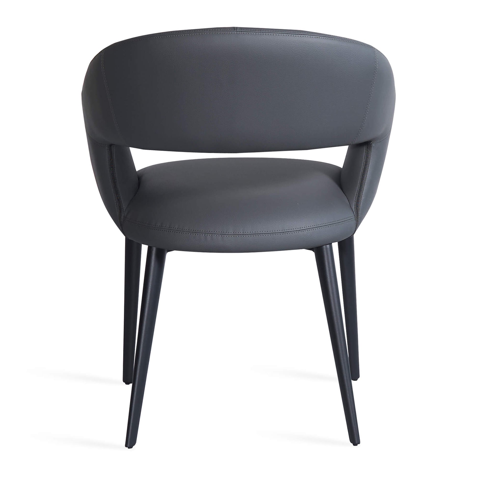 Cobberas | Modern Metal Charcoal Beige PU Leather Dining Chairs with Arms | Charcoal