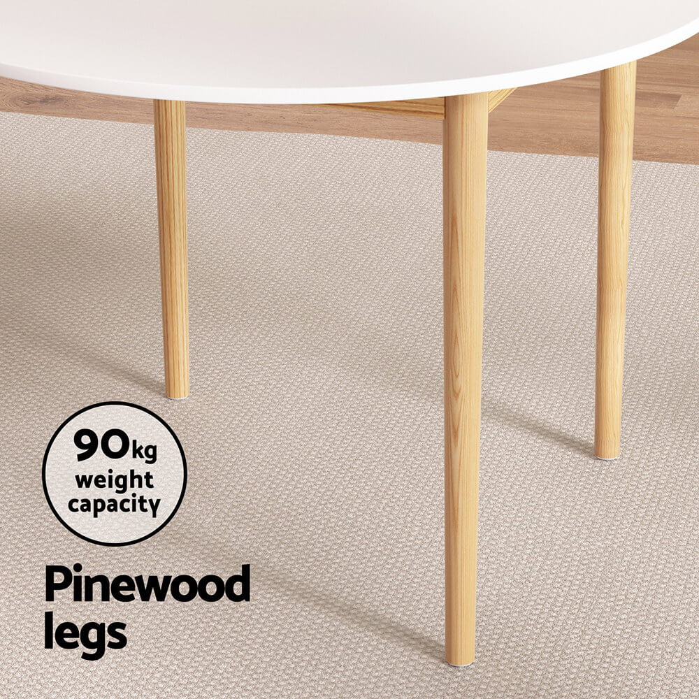Cobberas | Modern White 4 Seater Wooden Dining Table | White