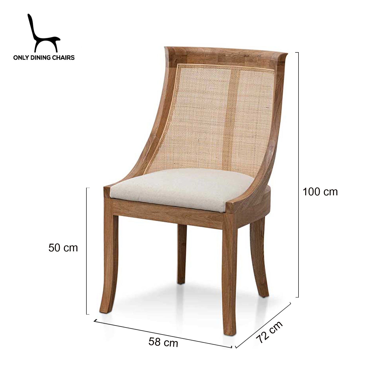 Cobberas | Natural Light Beige Coastal Wooden Dining Chairs | Set Of 2