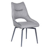 Cole | Grey Fabric, Modern PU Leather Swivel Dining Chairs | Set Of 2