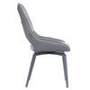 Cole | Grey Fabric, Modern PU Leather Swivel Dining Chairs | Set Of 2