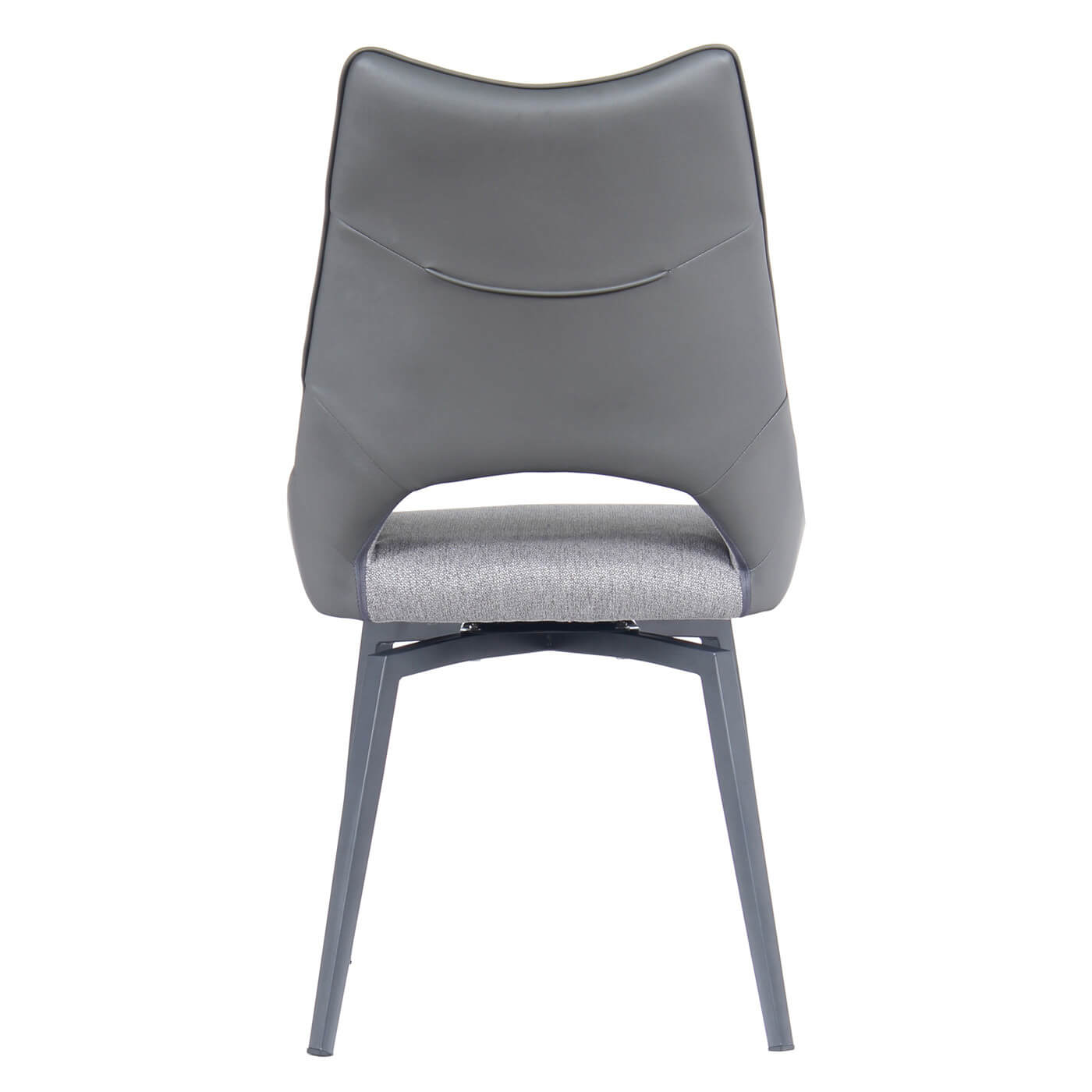 Cole | Grey Fabric, Modern PU Leather Swivel Dining Chairs | Set Of 2