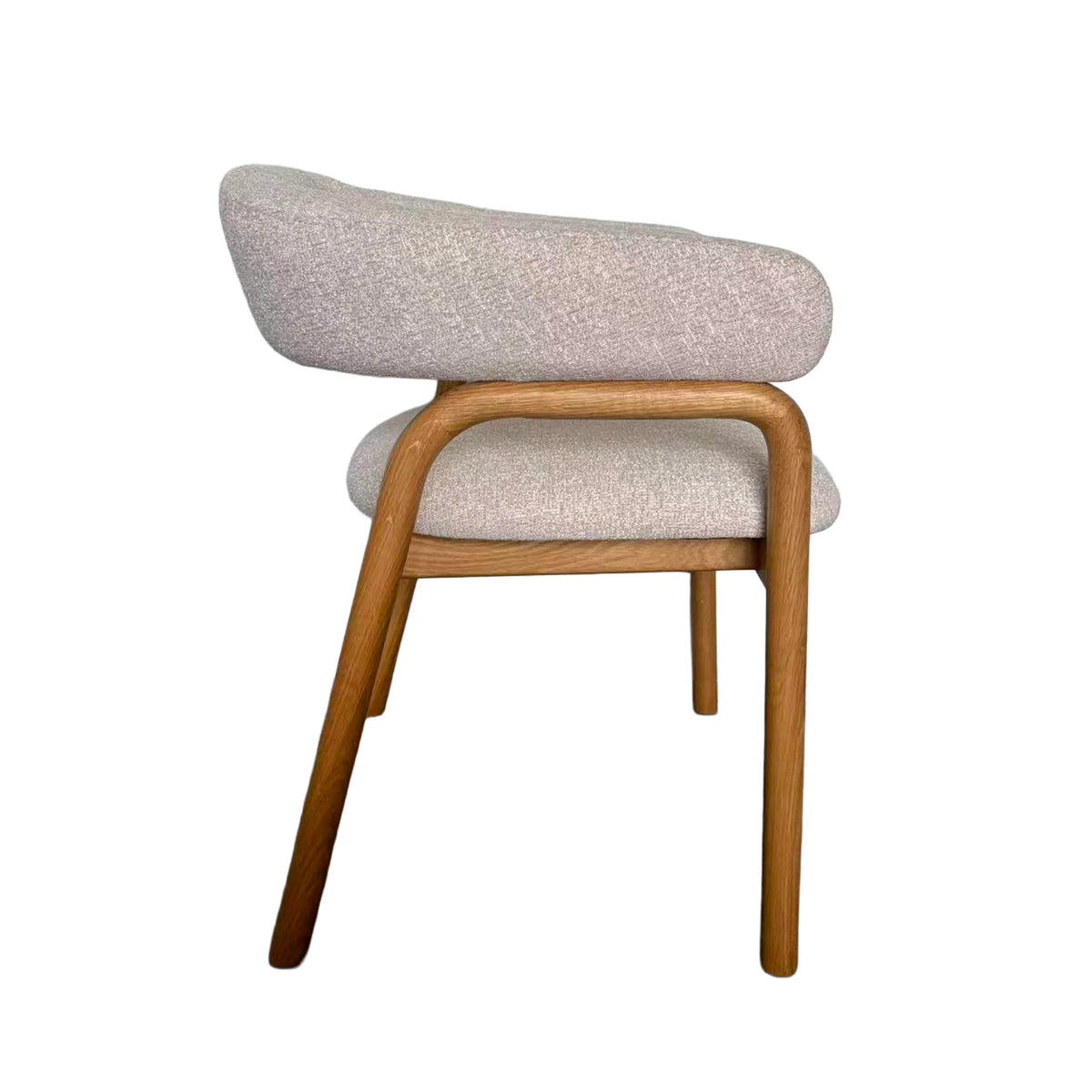 Cole | Modern Copper Beige Taupe Fabric Upholstered Wooden Dining Chairs With Arms | Set Of 2