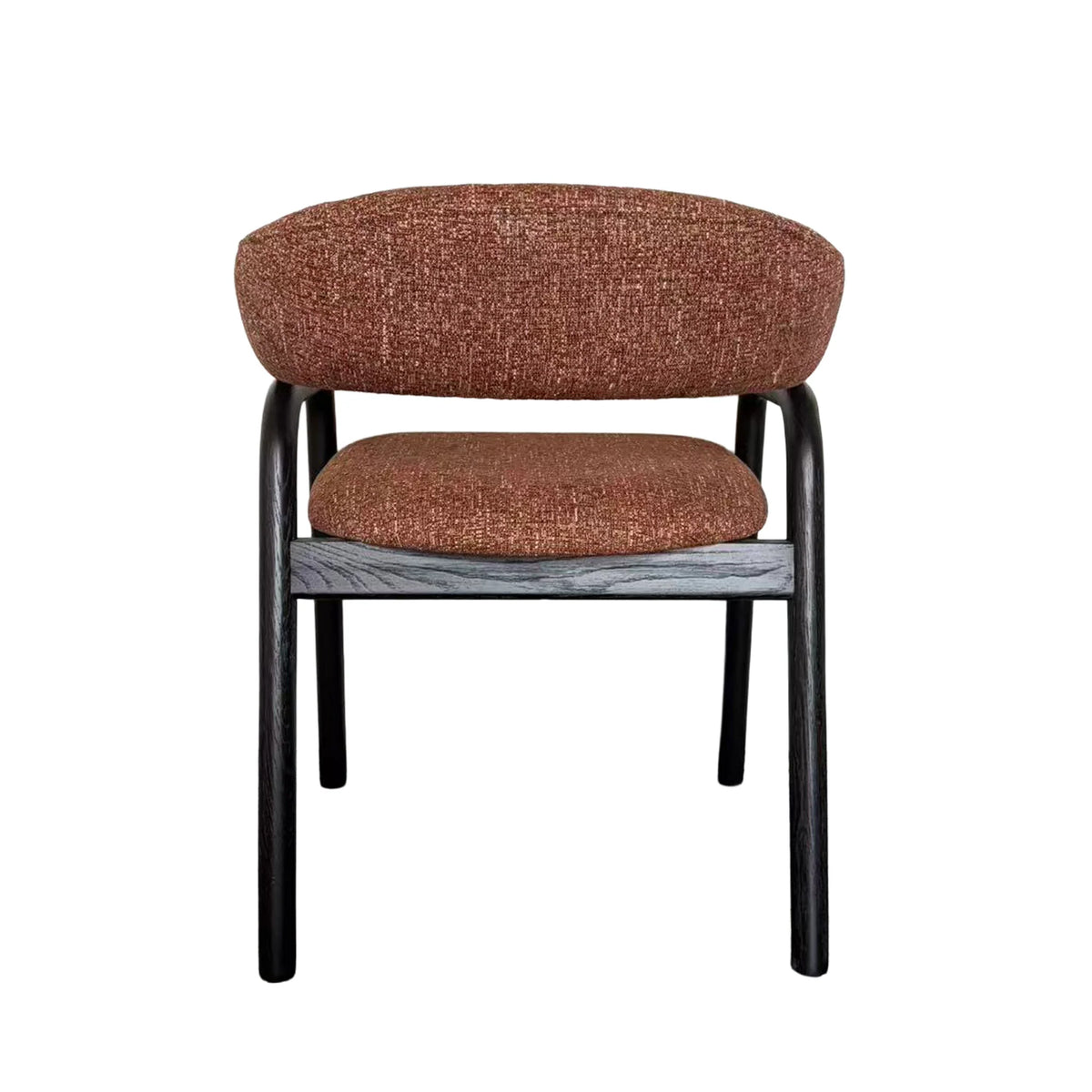 Cole | Modern Copper Beige Taupe Fabric Upholstered Wooden Dining Chairs With Arms | Set Of 2 | Copper