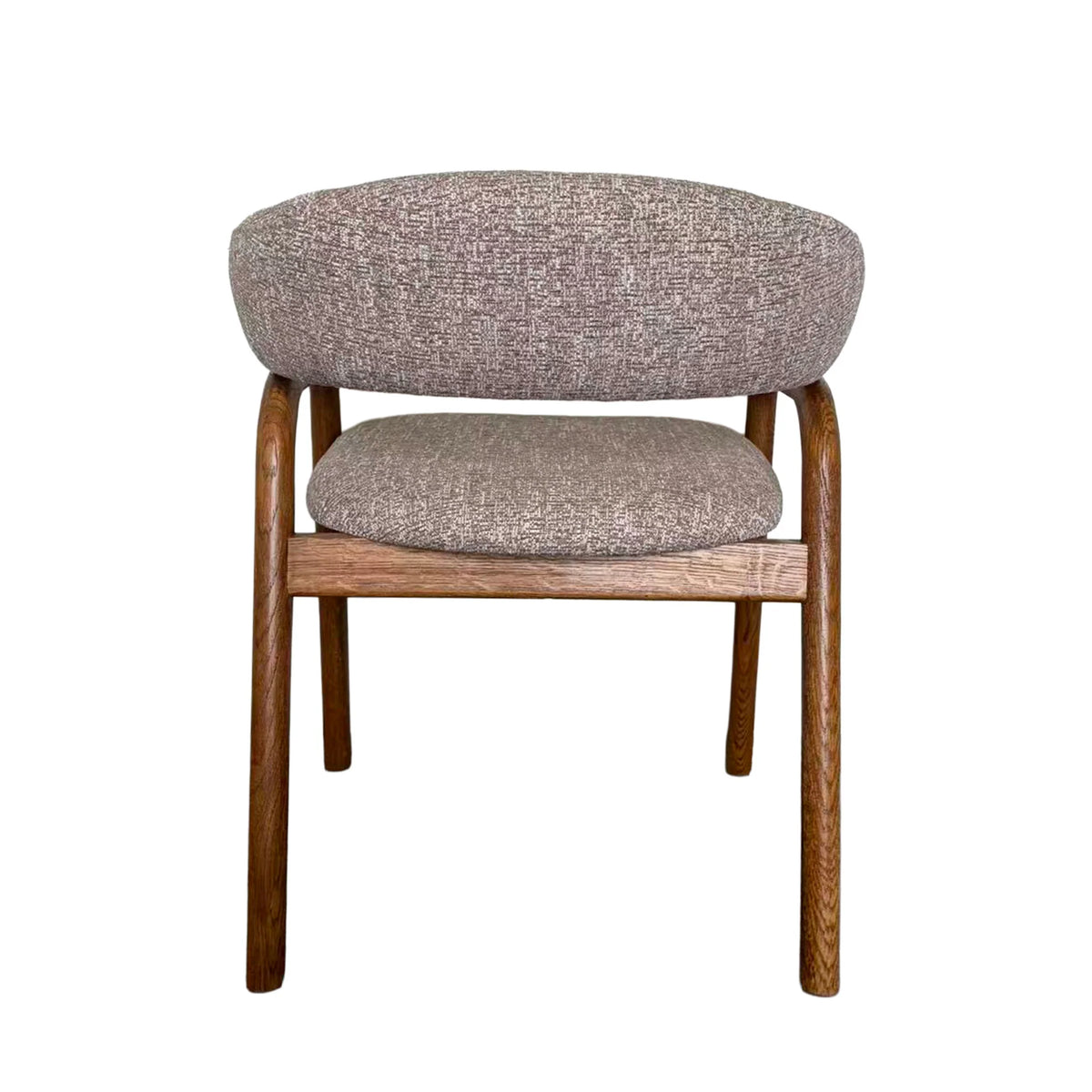 Cole | Modern Copper Beige Taupe Fabric Upholstered Wooden Dining Chairs With Arms | Set Of 2 | Taupe