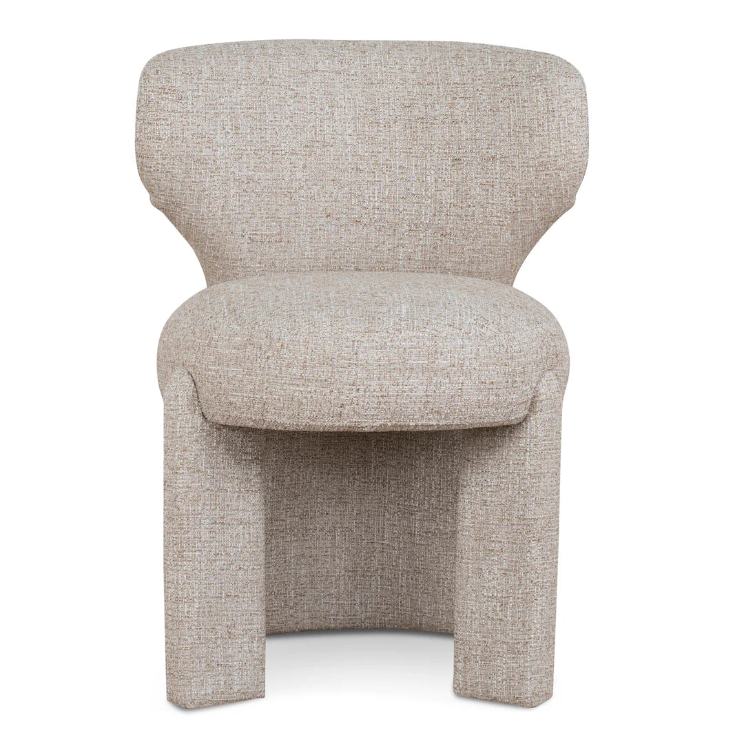 Collaroy | Modern Beige Dark Moss Fabric Wooden Dining Chairs | Pale Beige