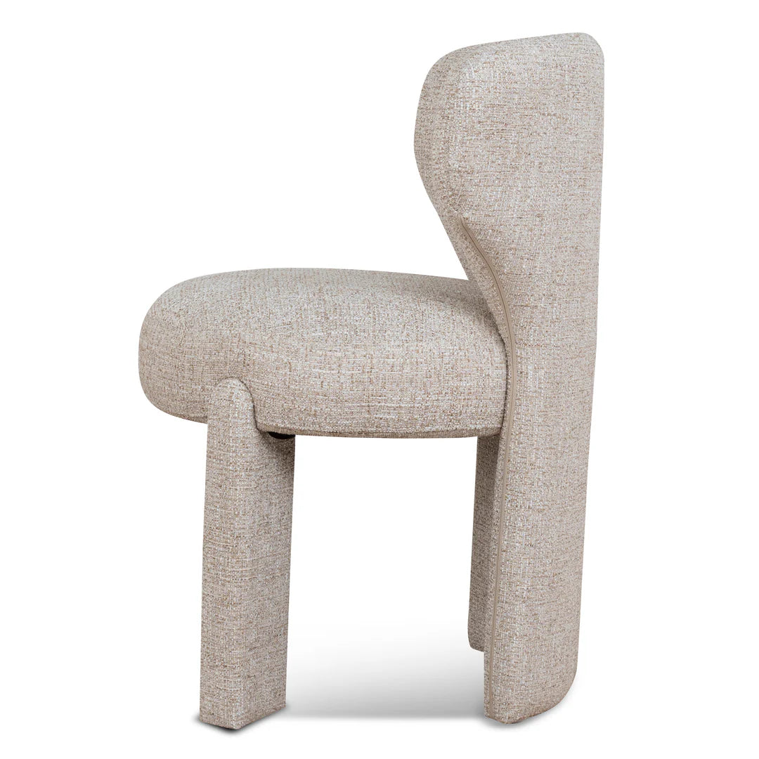 Collaroy | Modern Beige Dark Moss Fabric Wooden Dining Chairs | Pale Beige