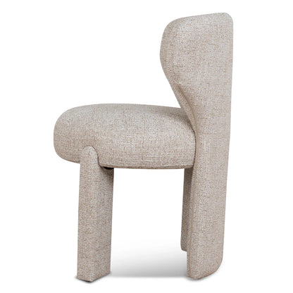 Collaroy | Modern Beige Dark Moss Fabric Wooden Dining Chairs | Pale Beige
