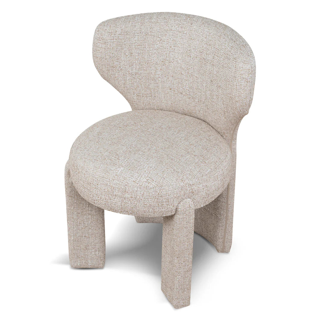 Collaroy | Modern Beige Dark Moss Fabric Wooden Dining Chairs | Pale Beige