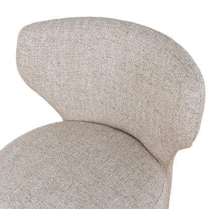 Collaroy | Modern Beige Dark Moss Fabric Wooden Dining Chairs | Pale Beige