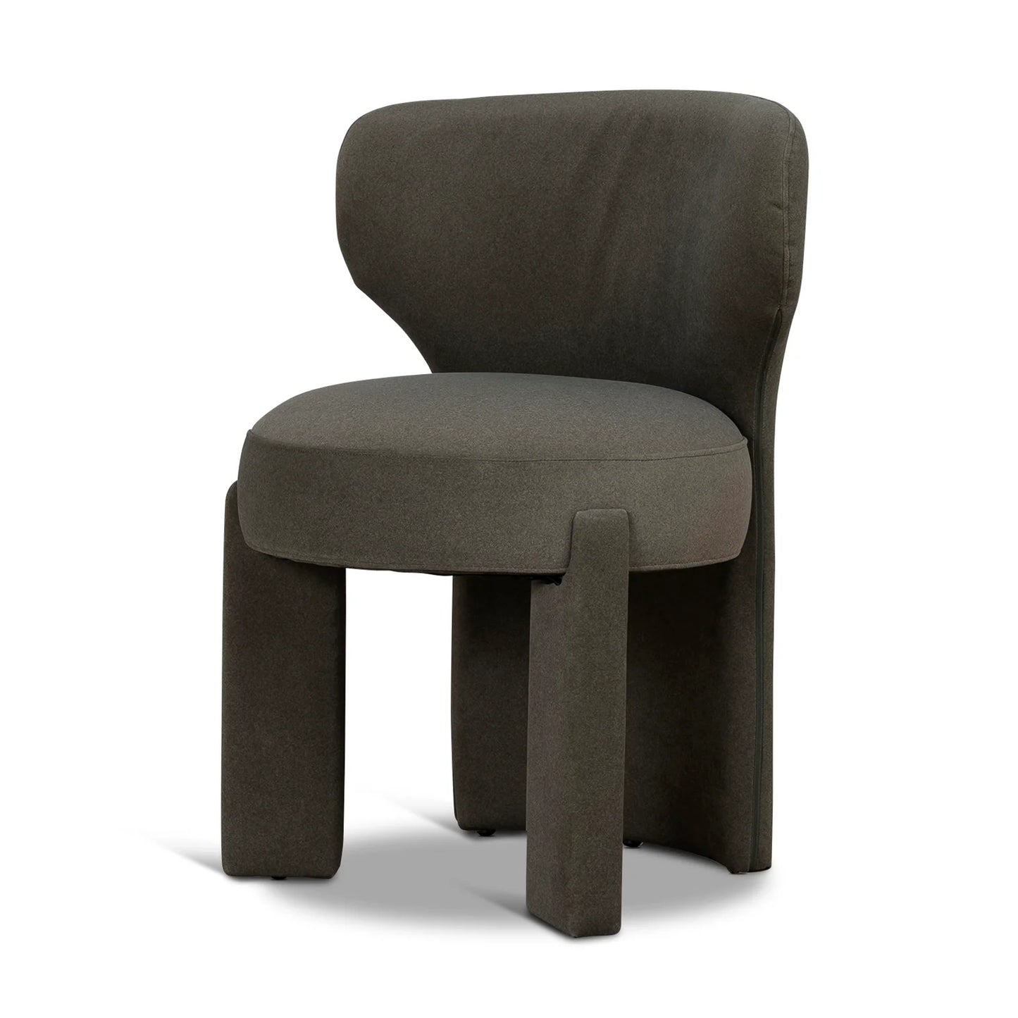 Collaroy | Modern Beige Dark Moss Fabric Wooden Dining Chairs | Moss Green