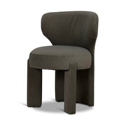 Collaroy | Modern Beige Dark Moss Fabric Wooden Dining Chairs | Moss Green
