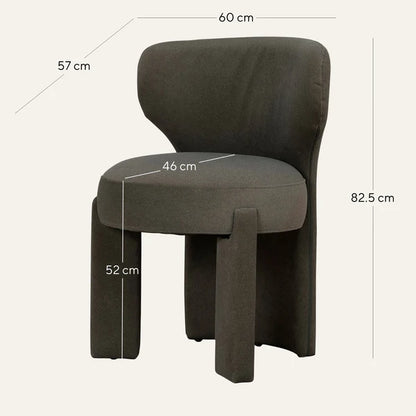 Collaroy | Modern Beige Dark Moss Fabric Wooden Dining Chairs | Moss Green