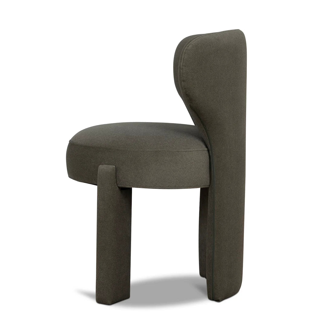 Collaroy | Modern Beige Dark Moss Fabric Wooden Dining Chairs | Moss Green