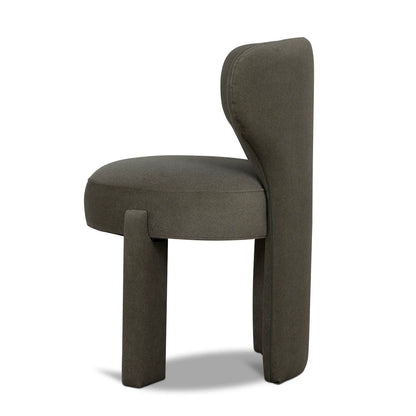 Collaroy | Modern Beige Dark Moss Fabric Wooden Dining Chairs | Moss Green