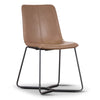 Colmar | Modern Metal Brown PU leather Dining Chairs | Set Of 2