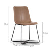 Colmar | Modern Metal Brown PU leather Dining Chairs | Set Of 2